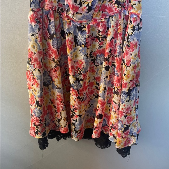 Betsey Johnson size 6 floral lace hem sleeveless fairy grunge punk girly - Picture 3 of 9